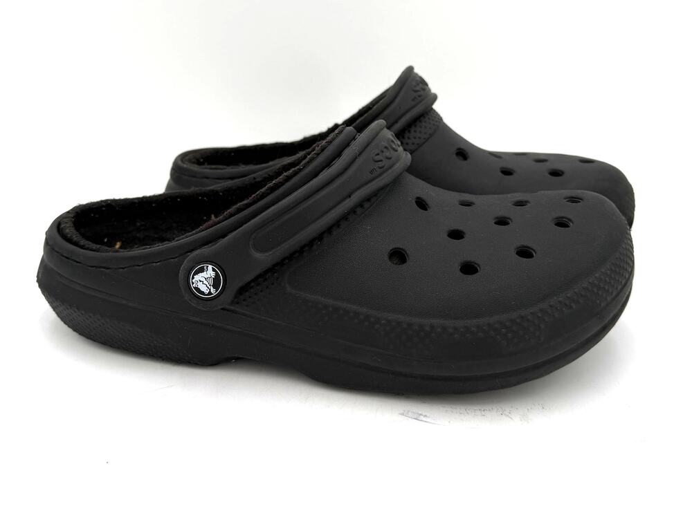 Crocs Black Classic Lined Clog Sandals Size M8 W10